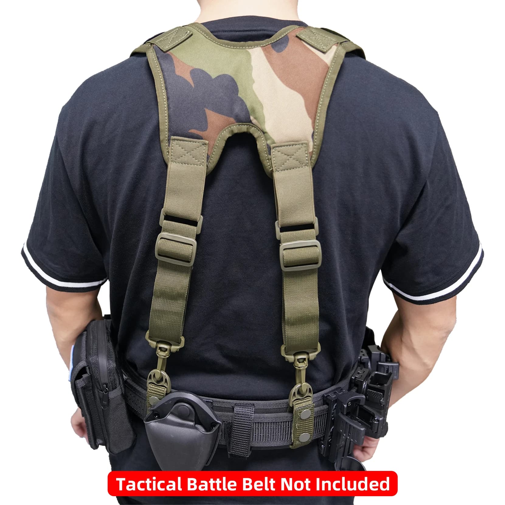 Bretelles de ceinture à outils tactiques, harnais de combat extérieur de police noir de 1.5 pouces