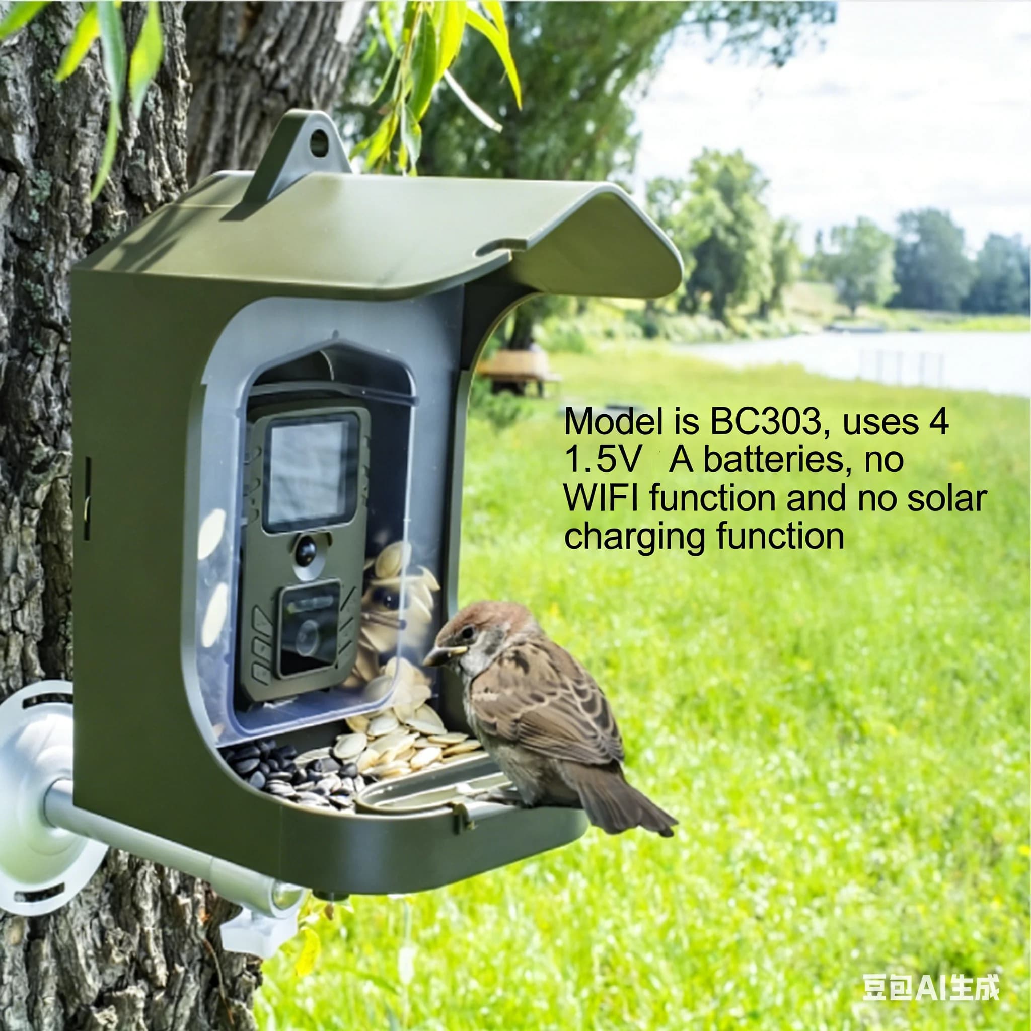 Mangeoire à oiseaux intelligente avec caméra, alimentée par énergie solaire, vidéo HD 2K, photo 24MP