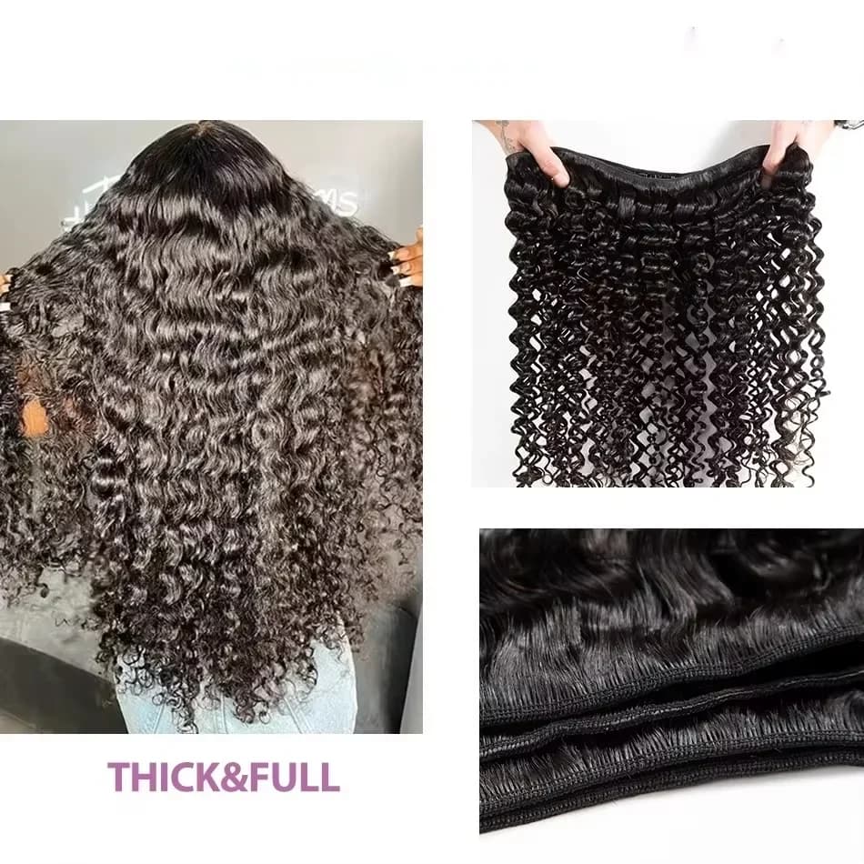 Extensions de Cheveux Humains Brésiliens Remy Longs, Couleur Naturelle, Bundles Profonds, 1/3/4 Pièc