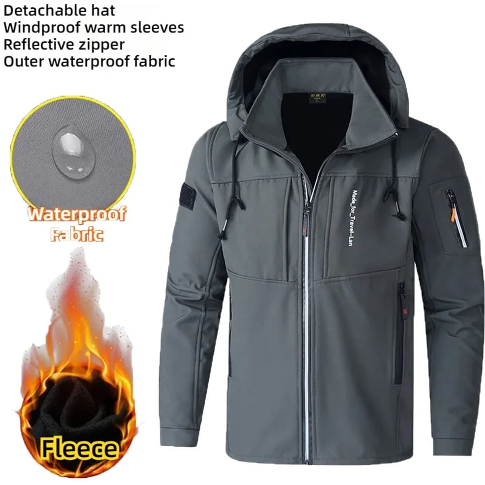 KB hommes vestes d'extérieur doublure polaire coupe-vent imperméable hiver veste chaude pour hommes 