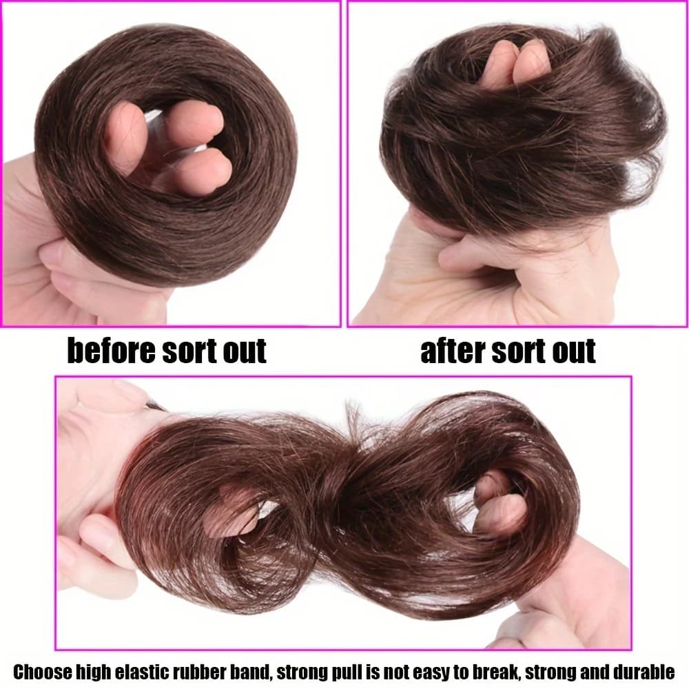 Chignon synthétique désordonné pour femmes, extension de cheveux, chignon droit, 1PC