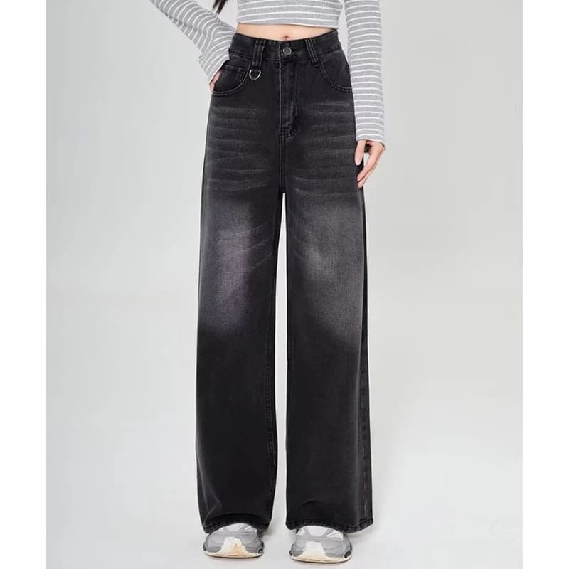 Été hommes Baggy jean unisexe Vintage Style américain droit jambe large Denim pantalon marque de mod