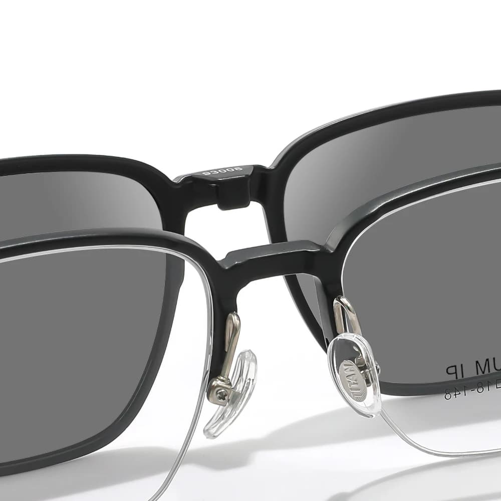 Monture de lunettes en titane pur pour femmes et hommes, lunettes de soleil à clip polarisé, vision 