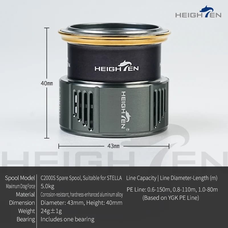 HEIGHTEN Bobine de rechange C2000S, pour 18/19 STELLA / 20 TWIN POWER / 19 Wars CLS ISH / 19 AstroDI