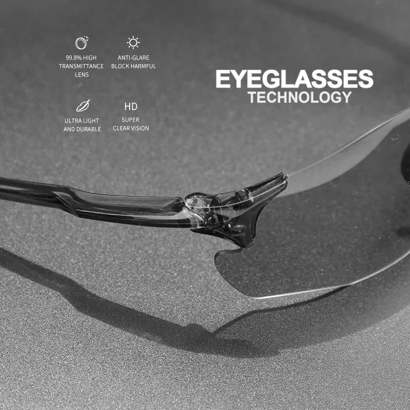 Lunettes de soleil de sport photochromiques ultralégères sans cadre 23g confort pour le cyclisme voy