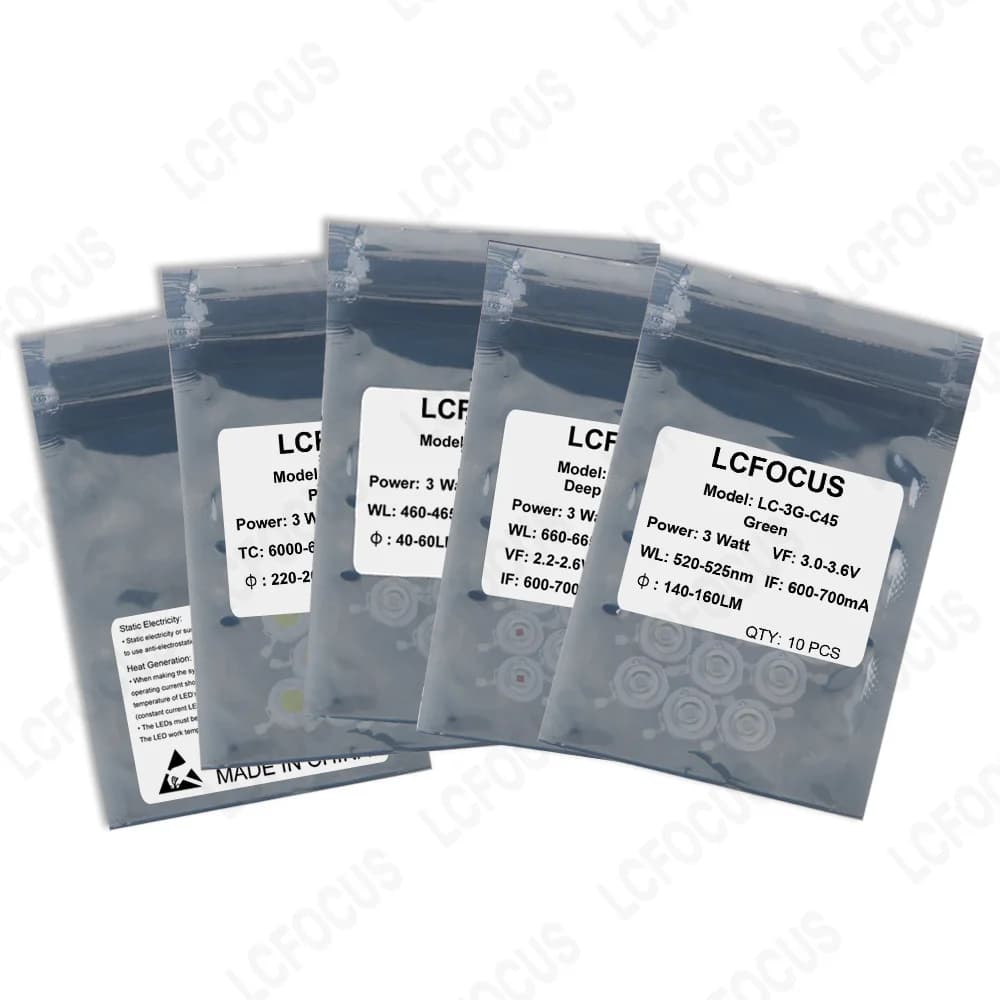 10 pièces 1 W 3 W 5 W puce LED blanc chaud blanc naturel blanc froid ultraviolet orange rouge vert b