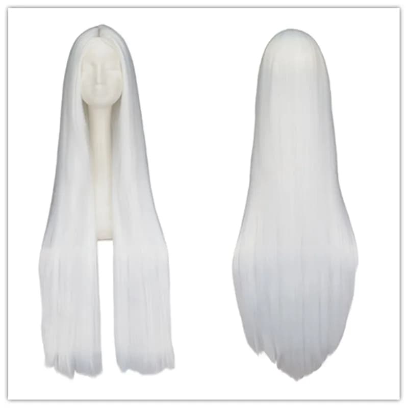 Perruque blanche 100CM/40 pouces, fibre synthétique résistante à la chaleur, cheveux longs pour Cost