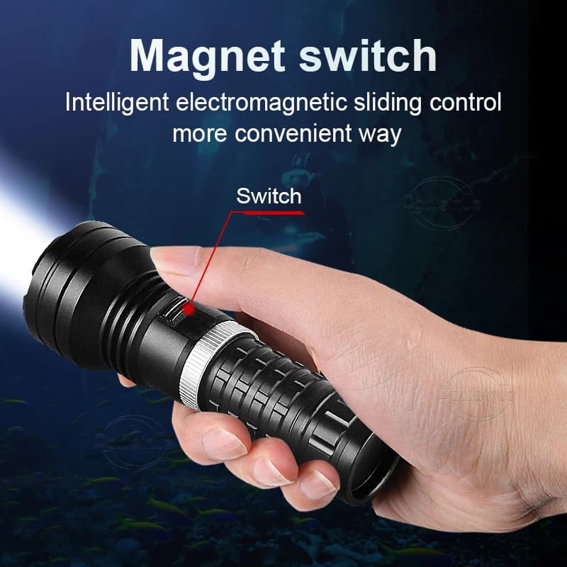 La plus puissante lampe de poche de plongée LED XHP190 lampe de poche de plongée sous-marine profess