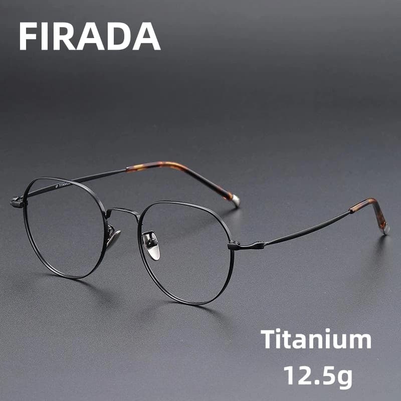 FIRADA lunettes confortables à la mode luxueux rond lunettes en titane montures de lunettes de vue p