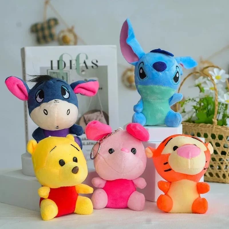 12-20 cm Winnie l'ourson ours tigre cochon Anime mignon dessin animé poupées en peluche jouets porte