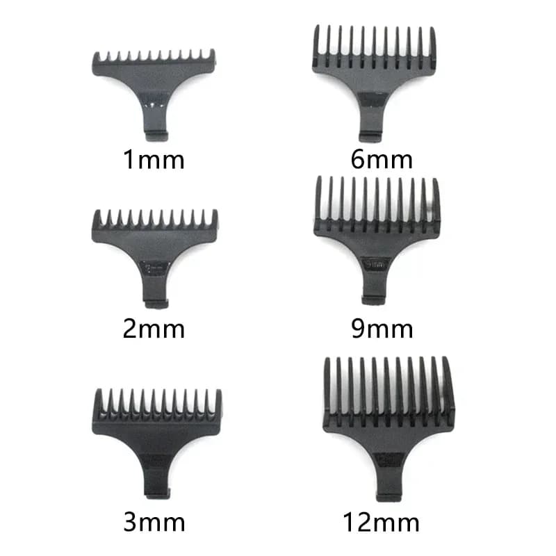 Kemei 1 2 3 6 9 12 mm tondeuse à cheveux limite peigne universel noir gardes coiffeur Guide de coupe