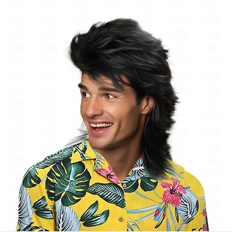 HAIRJOY – perruques synthétiques mulet pour hommes, perruques synthétiques de fête costumée des anné