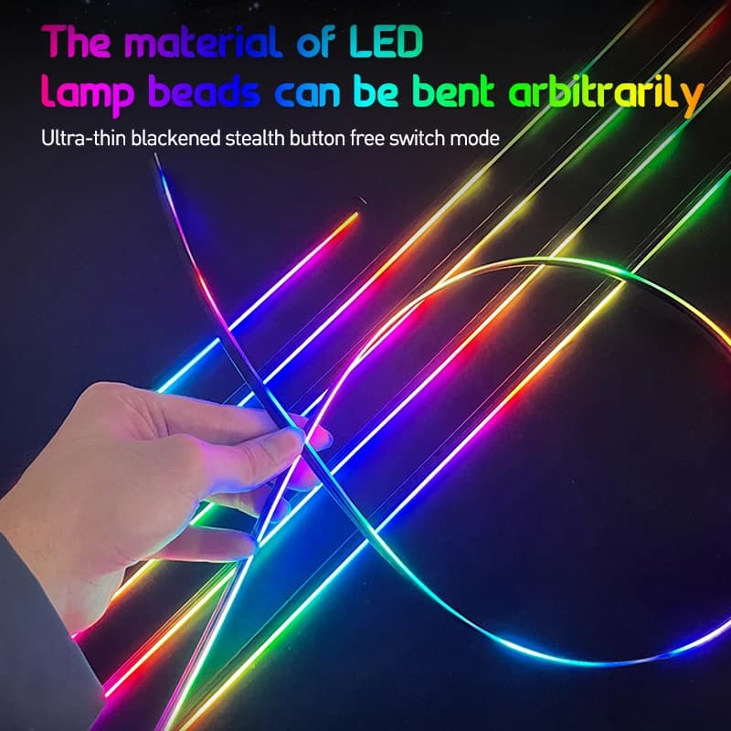 Lampes d'ambiance pour voiture 18 en 1, éclairage LED RGB 64 couleurs, bande acrylique cachée univer