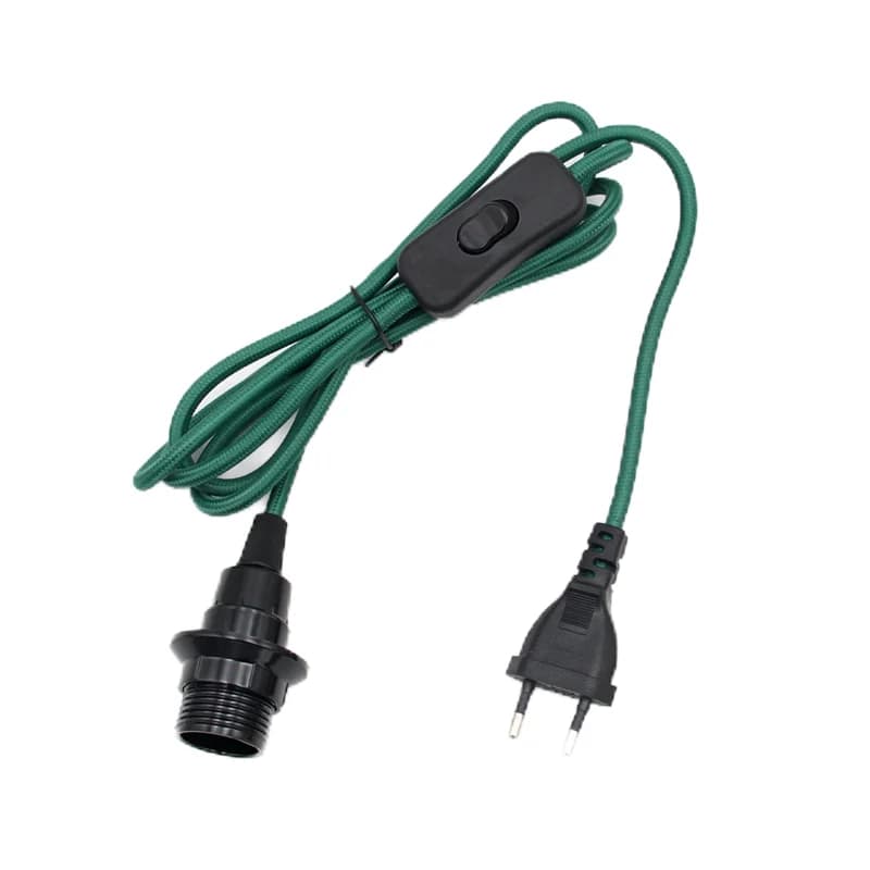 Cordon d'alimentation Standard ue de 2m avec interrupteur, support d'ampoule E14, douille de lampe p