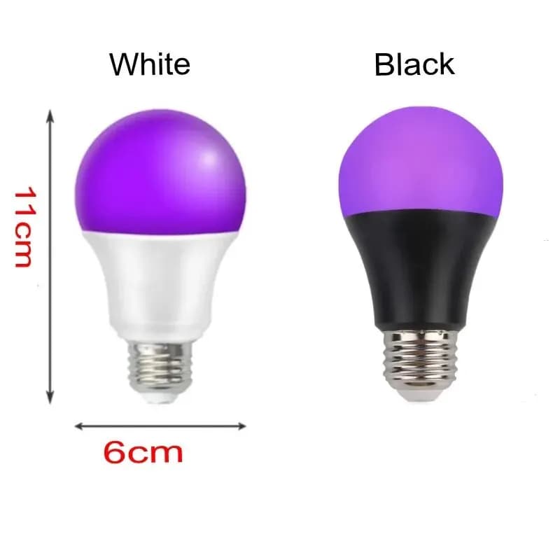 Ampoule LED noire, 9W, 385-400nm, 395nm, 385-400nm, lumière néon, lueur dans le noir, pour peinture 