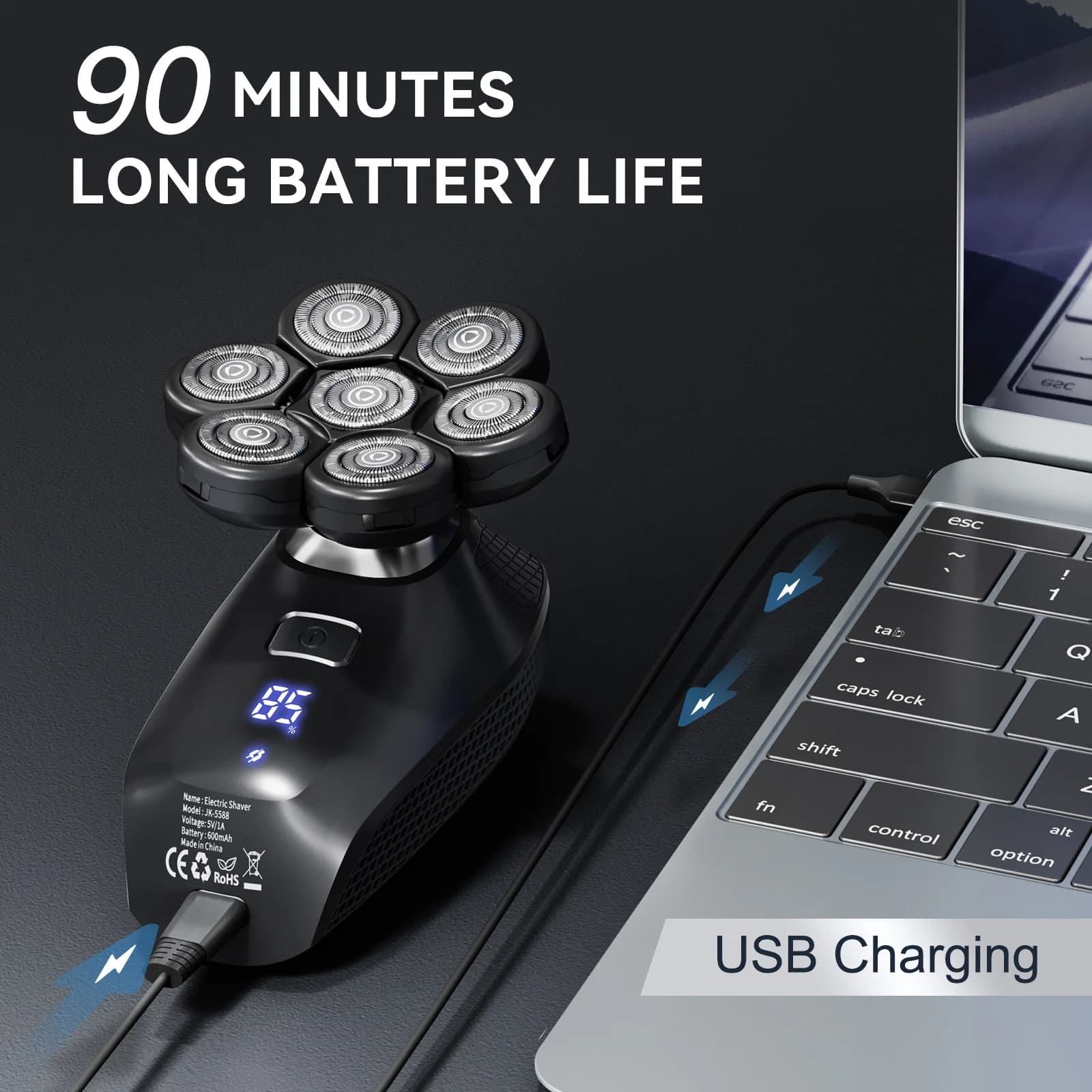 Kensen S8 rasoirs électriques pour hommes 7D coupe flottante Rechargeable IPX6 étanche tondeuse à ba
