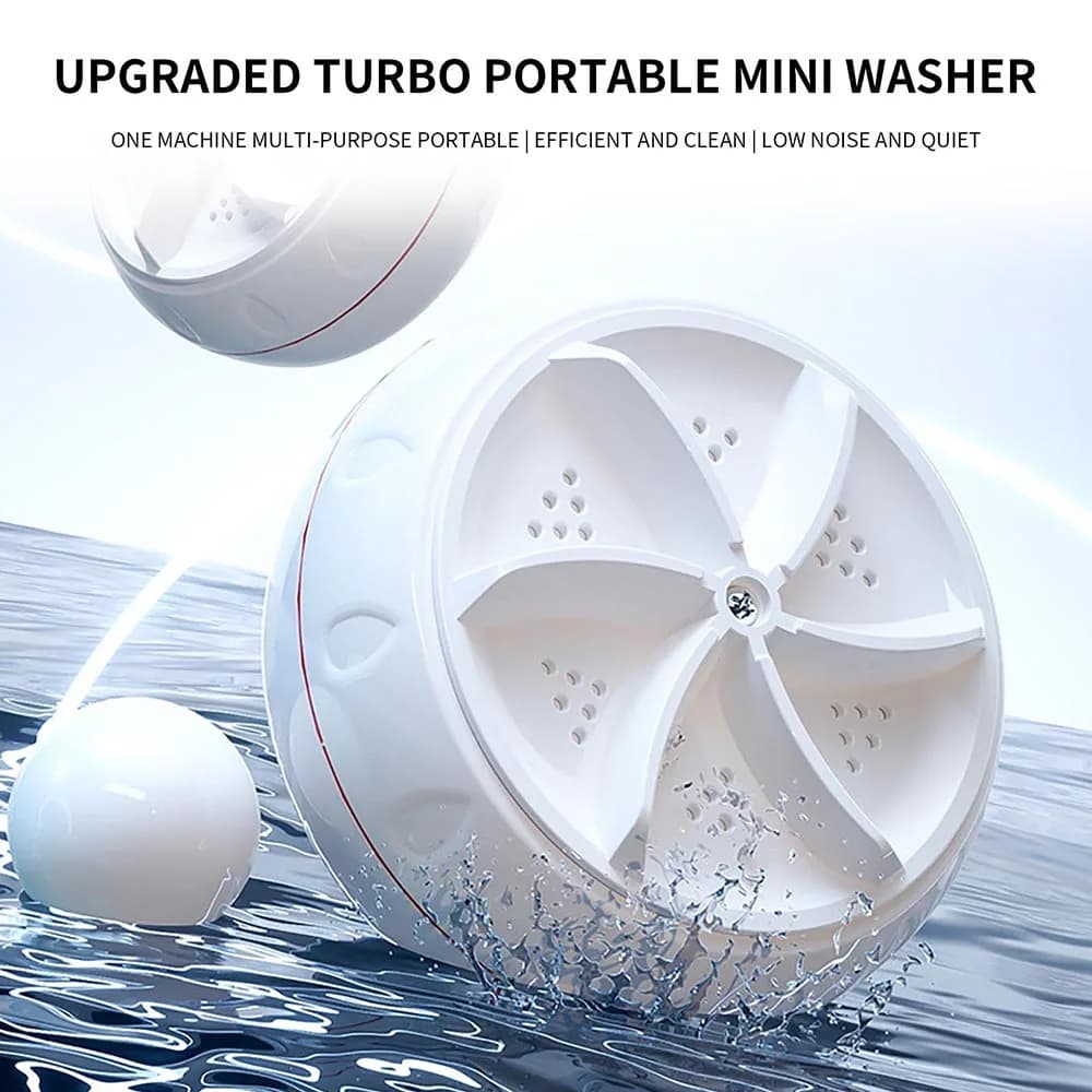 Machine à laver Turbo Portable 60W, Mini laveuse ultrasonique haute puissance pour vêtements de bébé