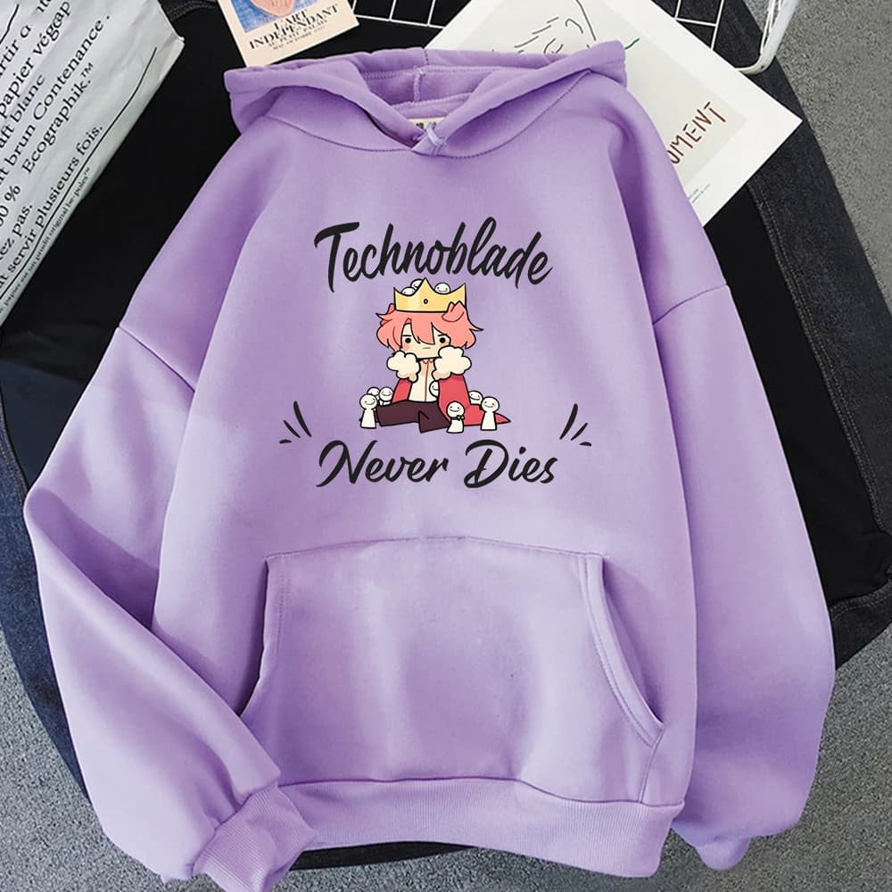 REPLSMP-Sweat à capuche Technoblade Never Dies pour hommes et femmes, sweat-shirt imprimé dessin ani