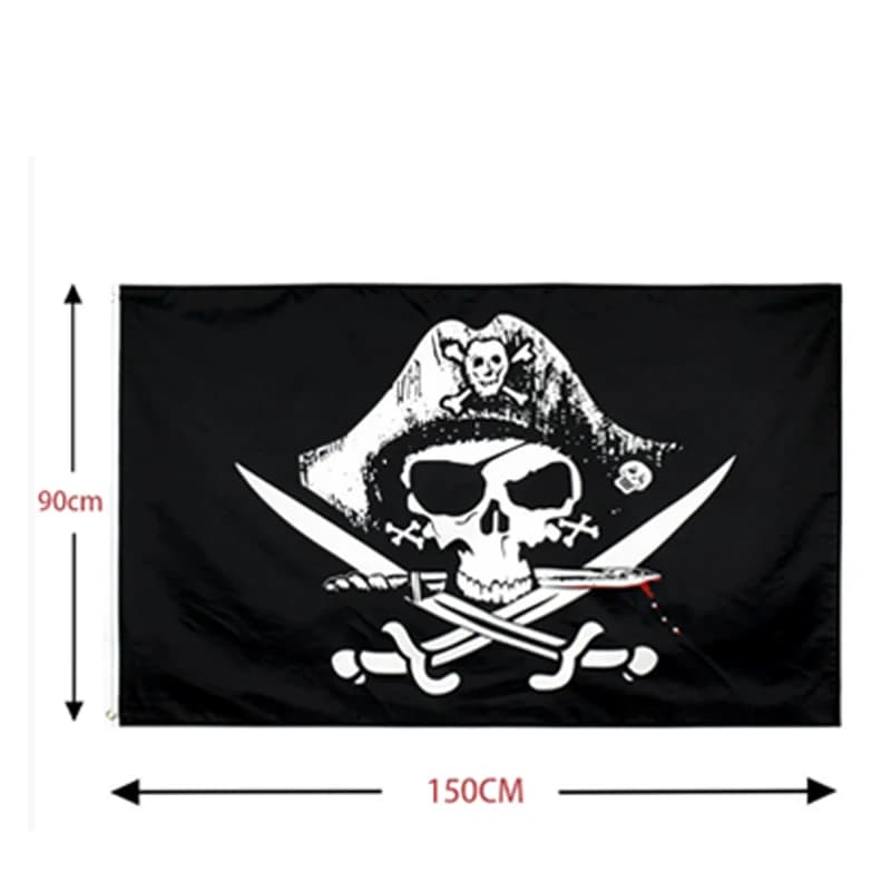 Nouveau une pièce 90*150CM Polyester Pirate singe D. Luffy crâne drapeau une pièce chapeau de paille