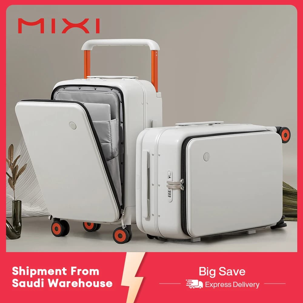 Valise Mixi Nouveau Design à Poignée Large, Cadre en Aluminium, Bagage Cabine pour Hommes, Valise de