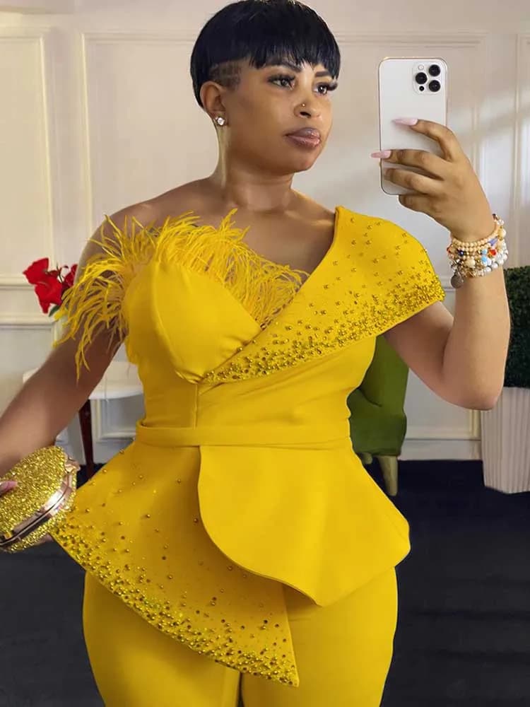 Combinaison sans bretelles taille haute, col à rivets, pour soirée et fête, haut tubulaire, élégante