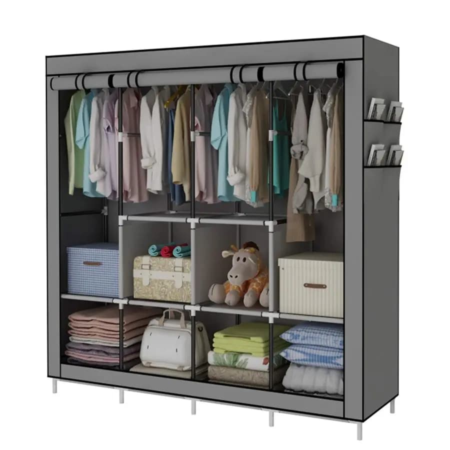 Armoire portable, étagères de rangement pour vêtements, organisateur de rangement pour vêtements ave