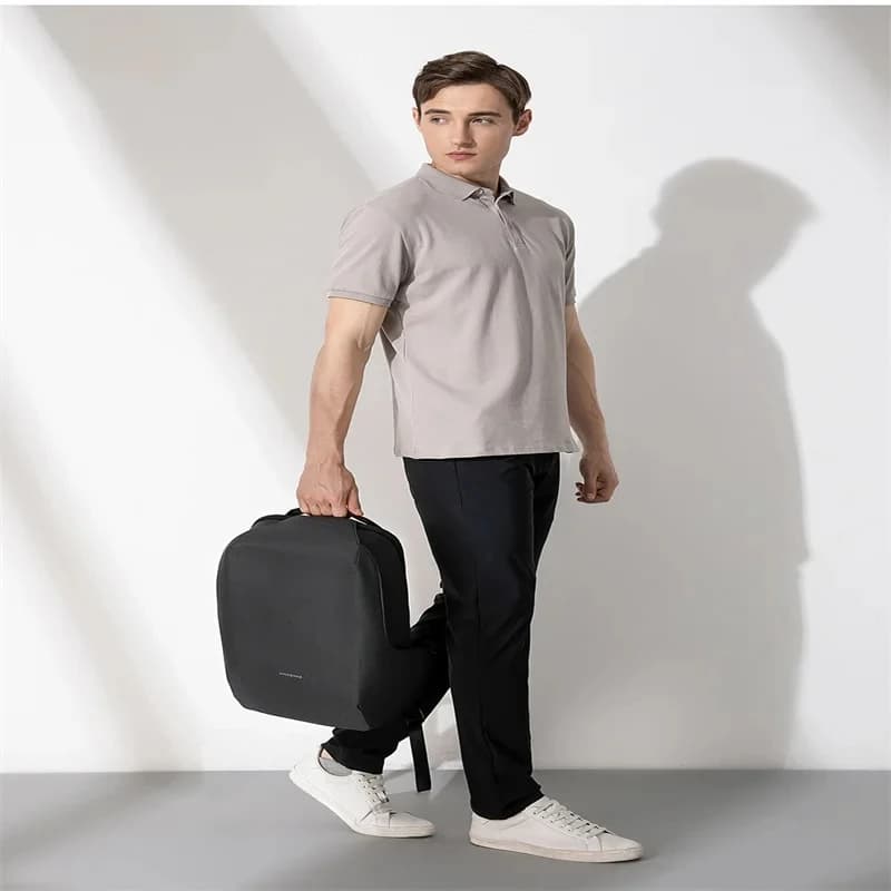 Kingsons sac à dos antivol hommes 15.6 pouces ordinateur portable 180 degrés ouvert W USB charge sac