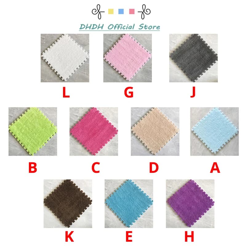 Tapis de jeu en peluche douce pour bébé, en mousse EVA, pour enfants, carreaux d'exercice imbriqués,