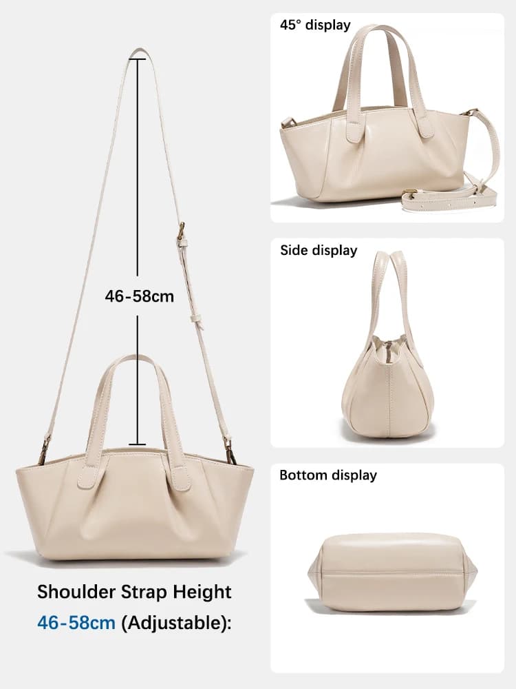 Sac à main en cuir véritable pour femme Zency, petit sac à bandoulière blanc de haute qualité, sac à