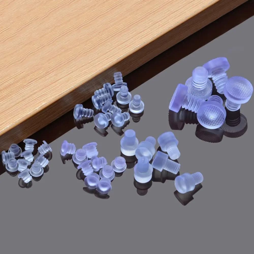 Bouchons de trou de vis en caoutchouc transparent, anti-collision, pare-chocs de porte d'armoire int