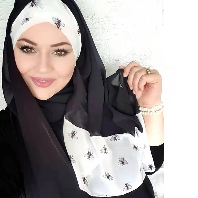 Mode musulmane en mousseline de soie Hijab Abaya Hijabs pour femme femmes Jersey robe Abayas Turbans