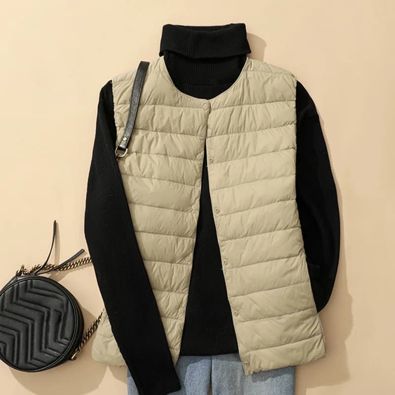 SEDUTMO-Veste matelassurera en duvet de canard ultra légère pour femme, veste chaude, gilet basique,
