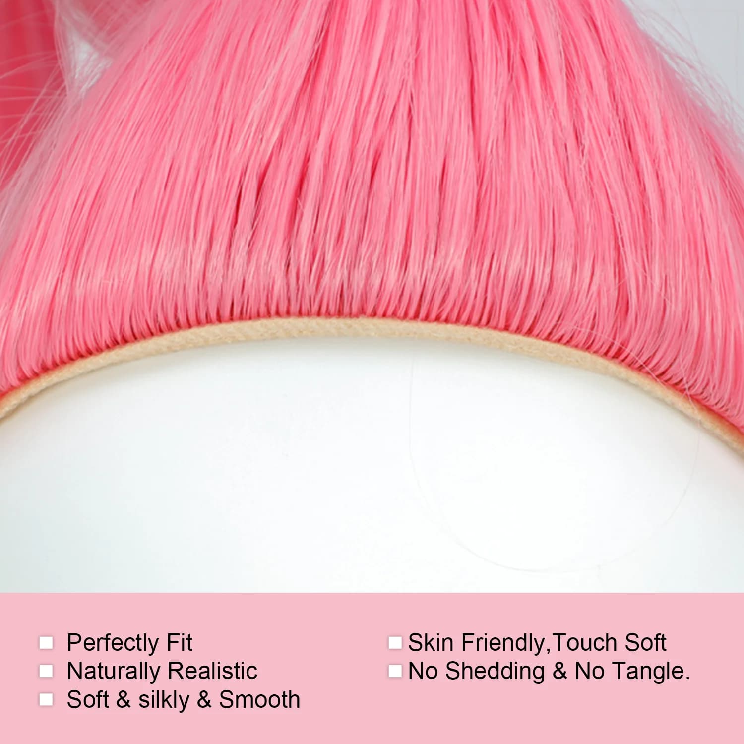 Perruque de Cosplay synthétique longue et lisse de 100CM avec frange, perruque de Cosplay rose viole