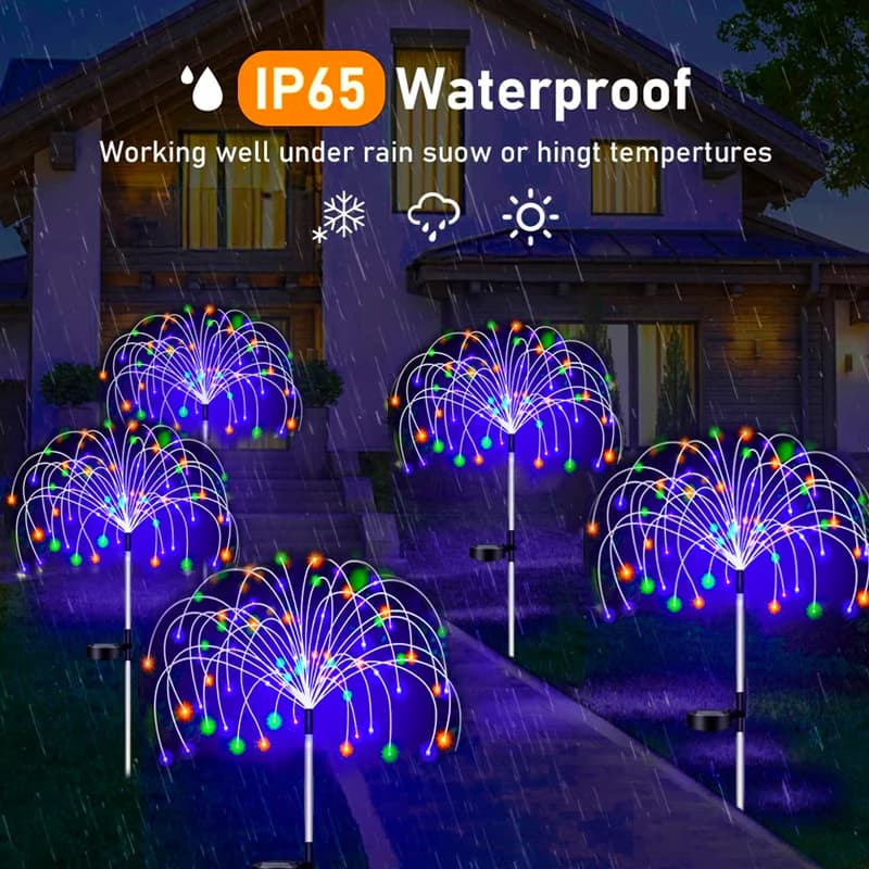 LED feu d'artifice solaire lampe extérieure jardin décor voie fée lumières étanche noël cour balcon 