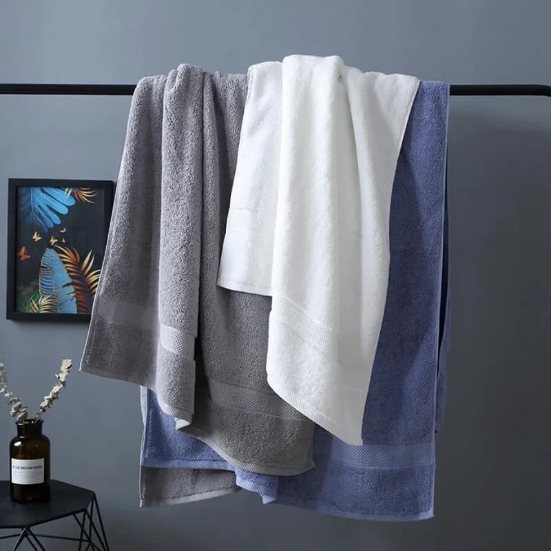 Serviette de Bain en Coton pour Adulte, Douce et Absorbante, Grande Serviette de Plage, Hôtel, Spa, 