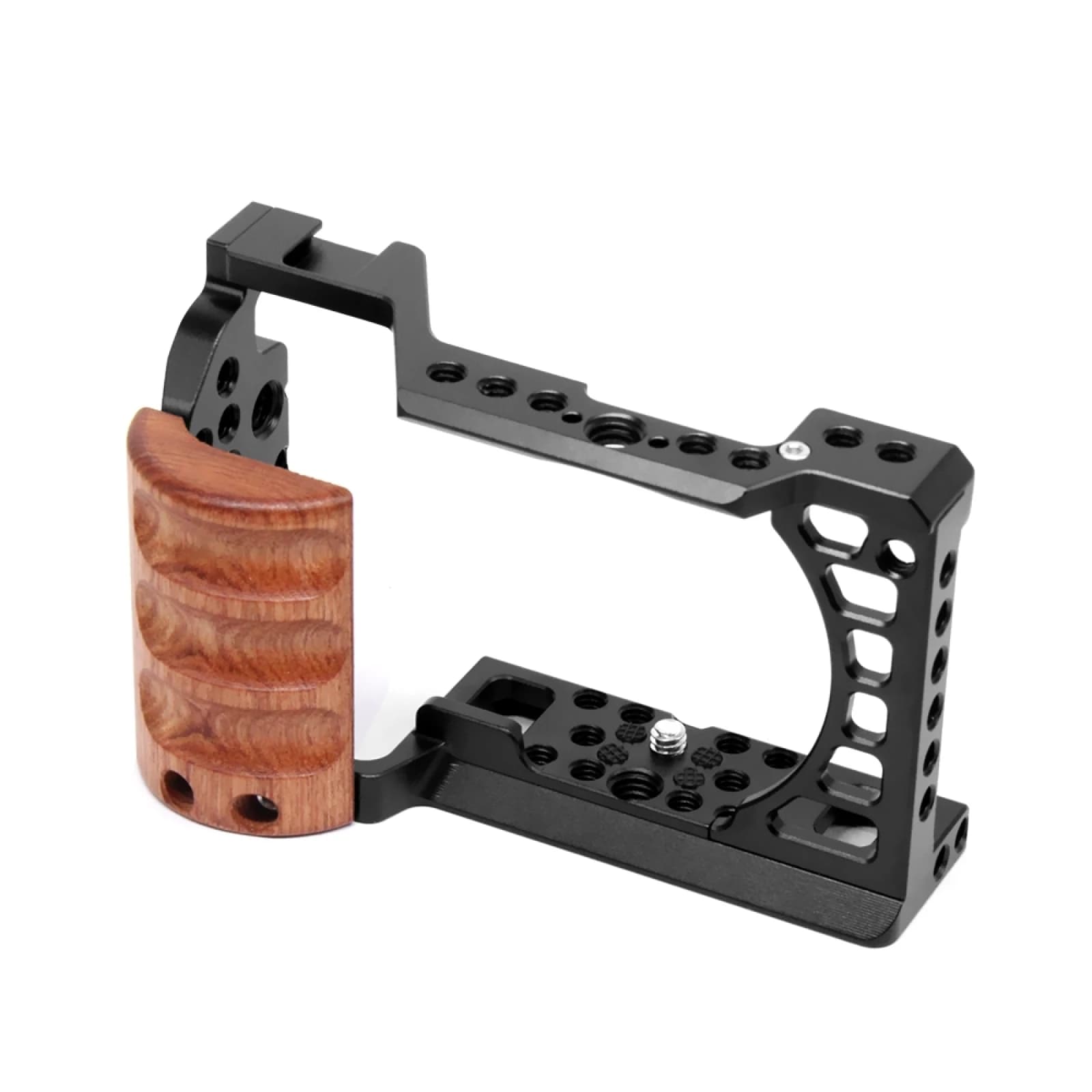 PULUZ pour Sony A6400 / A6300 / A6100 / A6000 poignée en bois plate-forme stabilisatrice de Cage de 