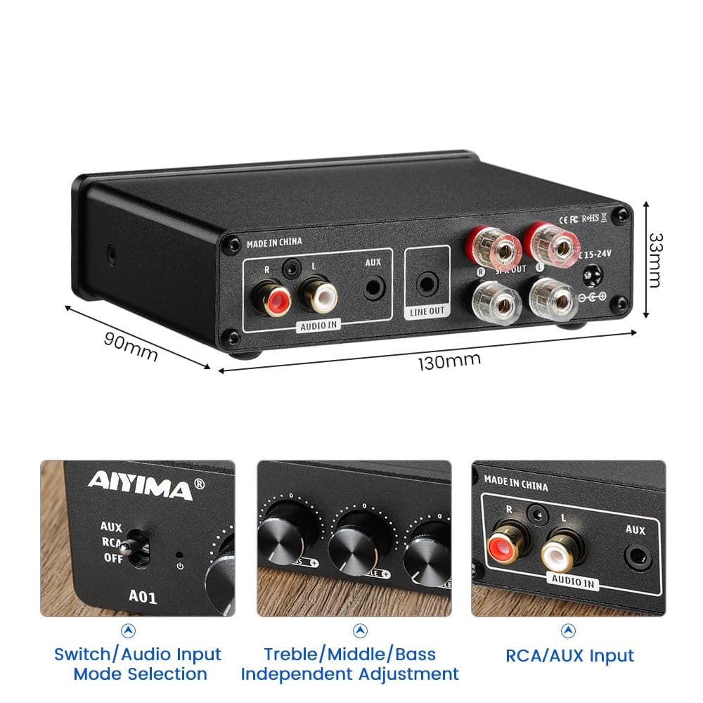 AIYIMA A01 TPA3116 amplificateur Audio classe D amplificateur de puissance sonore HiFi musique stéré