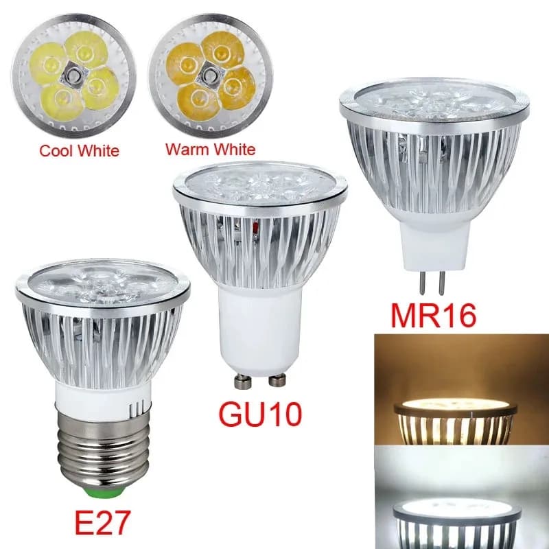 Lampe Led haute puissance MR16 12V GU10 E27 E14 GU5.3 9W 12W 15W, projecteur Cob blanc chaud/blanc f