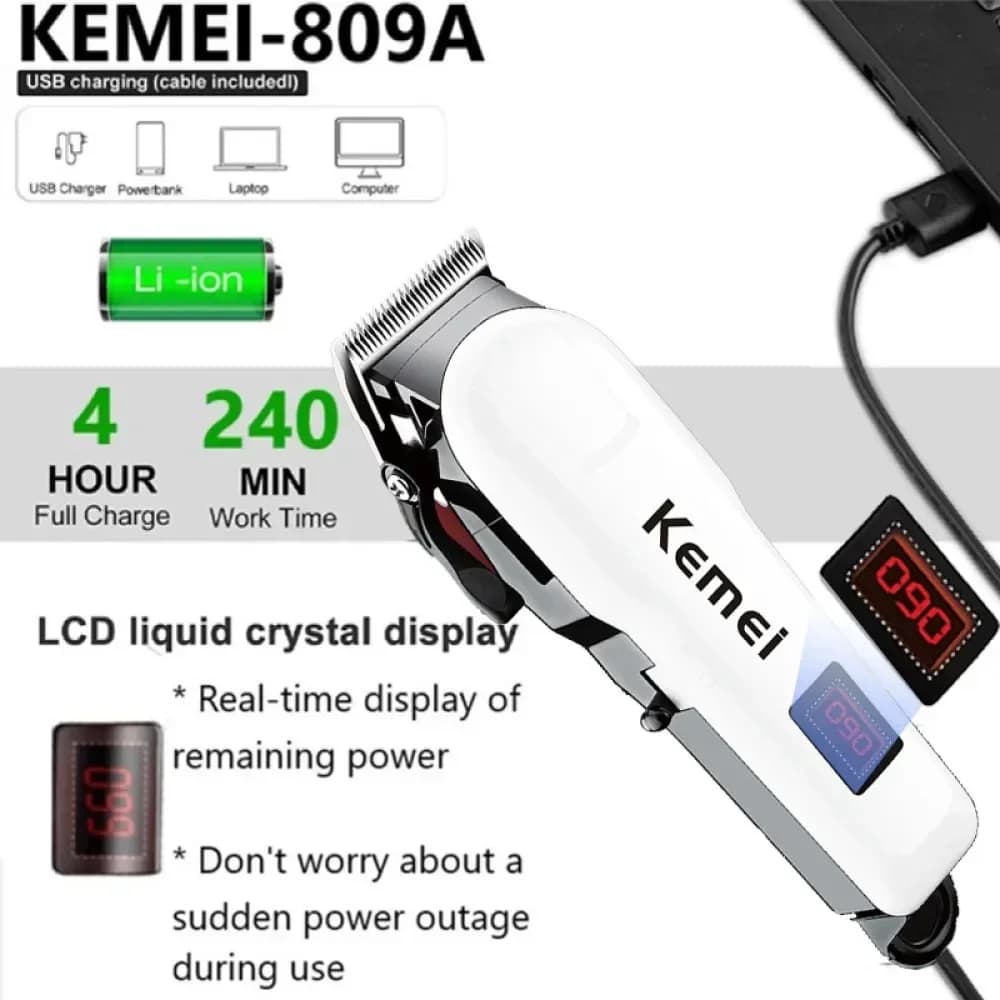 Kemei tondeuse à cheveux ou lame coupe de cheveux Maching tondeuse sans fil hommes tondeuse professi