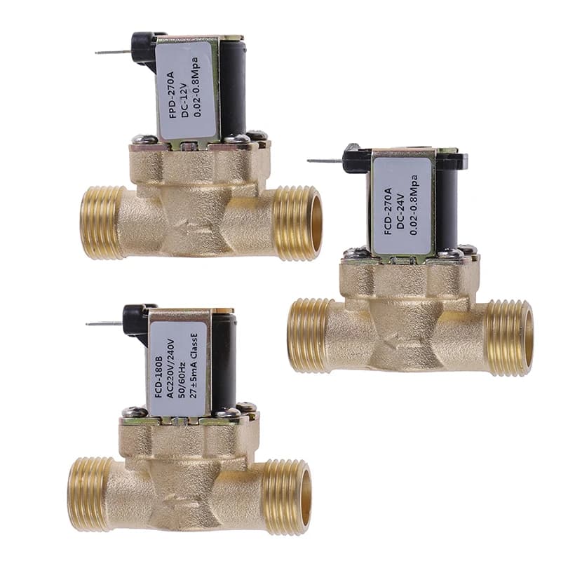 Électrovanne électrique en laiton pour chauffe-eau solaire, G1/2, DC 12V, 24V, AC 220V