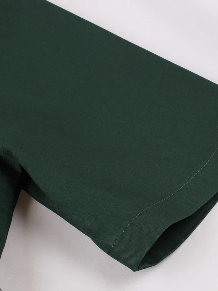 Tonval-Robe longue à col montant et manches mi-longues pour femmes, robes d'été vertes élégantes, oc