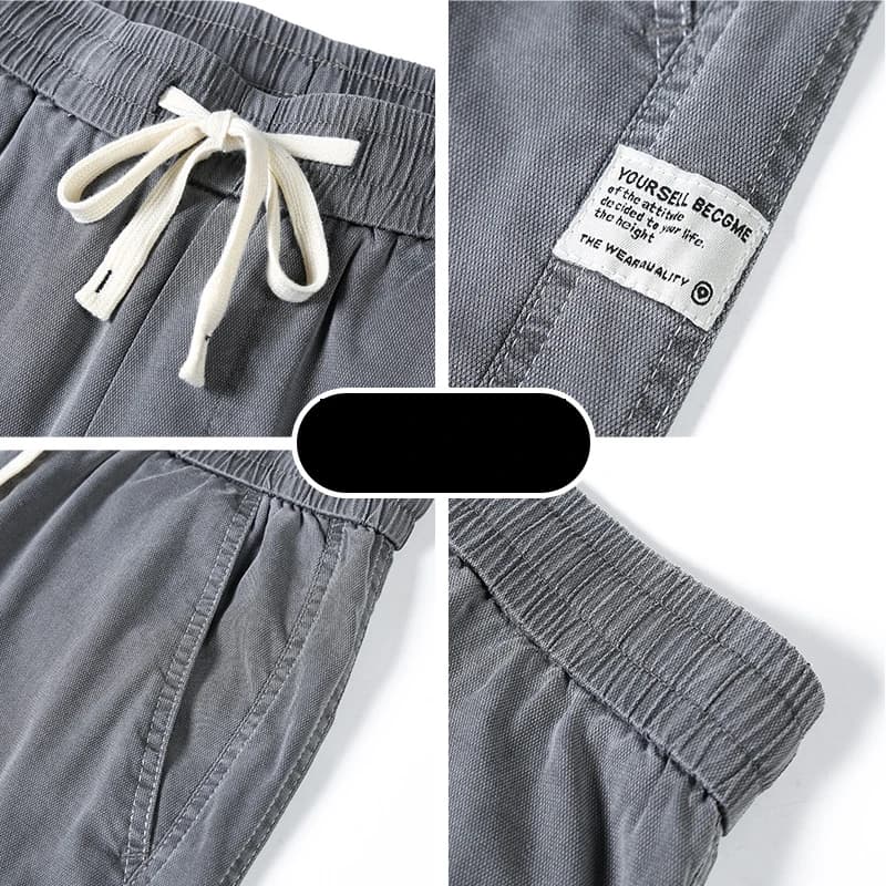 Jean d'été en tissu Lyocell doux pour homme, coupe droite ample, taille élastique avec cordon de ser