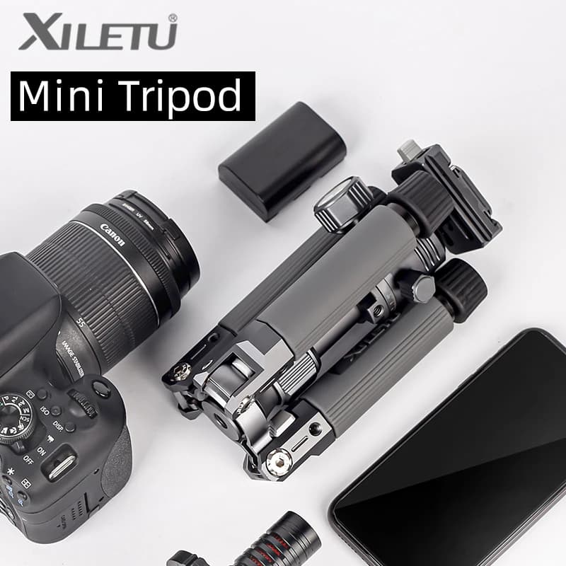 XILETU M5G Mini trépied de voyage léger Portable Mini trépied vidéo de table avec rotule à 360 degré