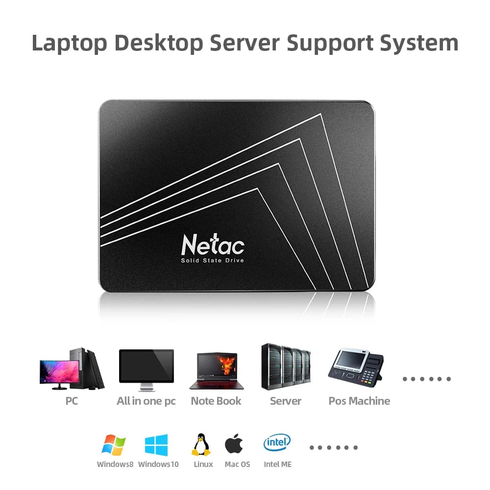 Netac-Disque dur interne SSD, SATA 3, 2 To, 128 Go, 256 Go, pour ordinateur portable