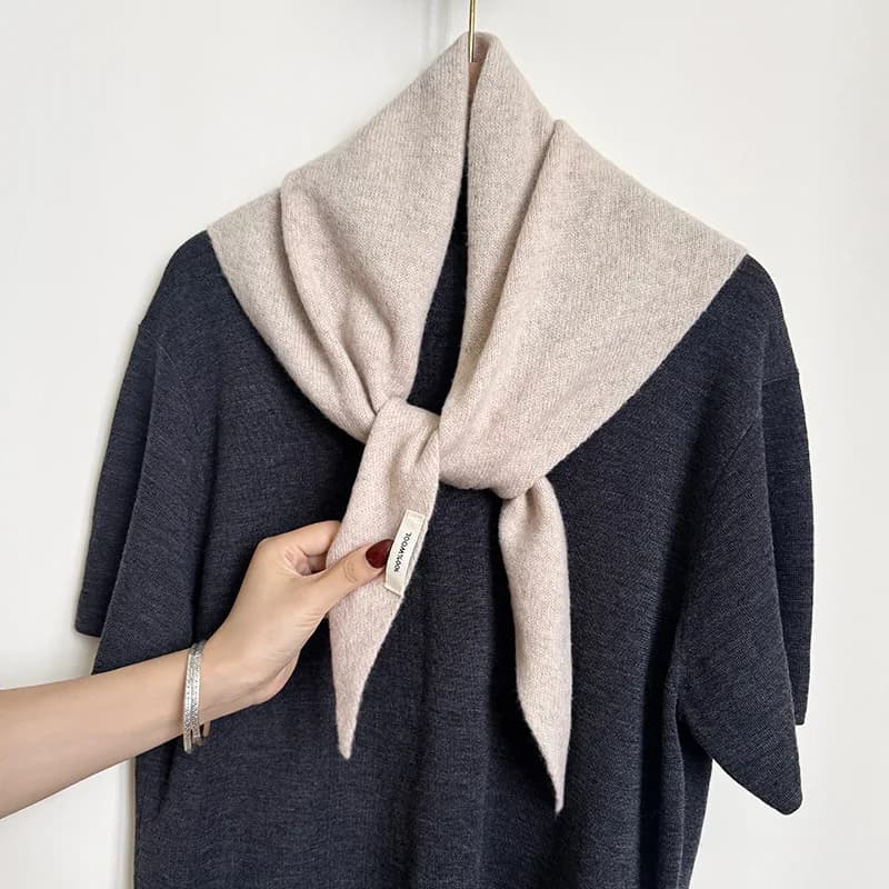 100% laine hiver écharpe pour femmes chaud triangle tricot foulards Hijab solide dame châle envelopp
