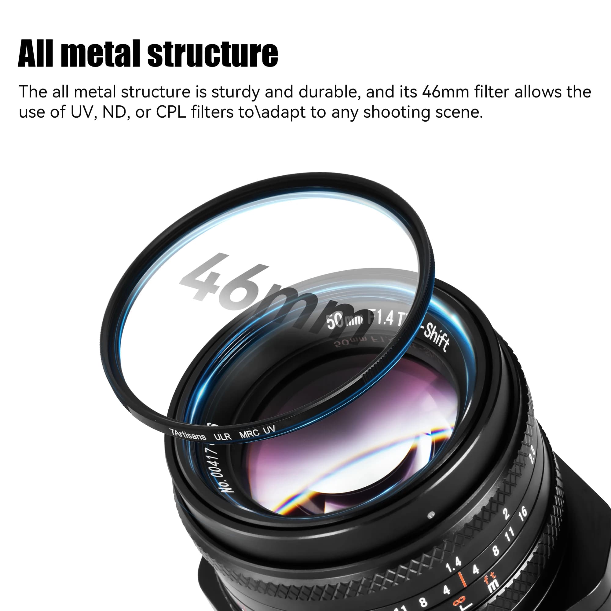 7artisans 50mm f1.4 inclinaison mouvement manuel objectif grande ouverture APS - C avec 2 - en - 1 S
