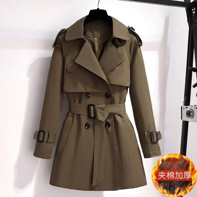 Tralike-Manteau mi-long pour femme, style britannique, amincissant, parka épaissie en coton rembourr