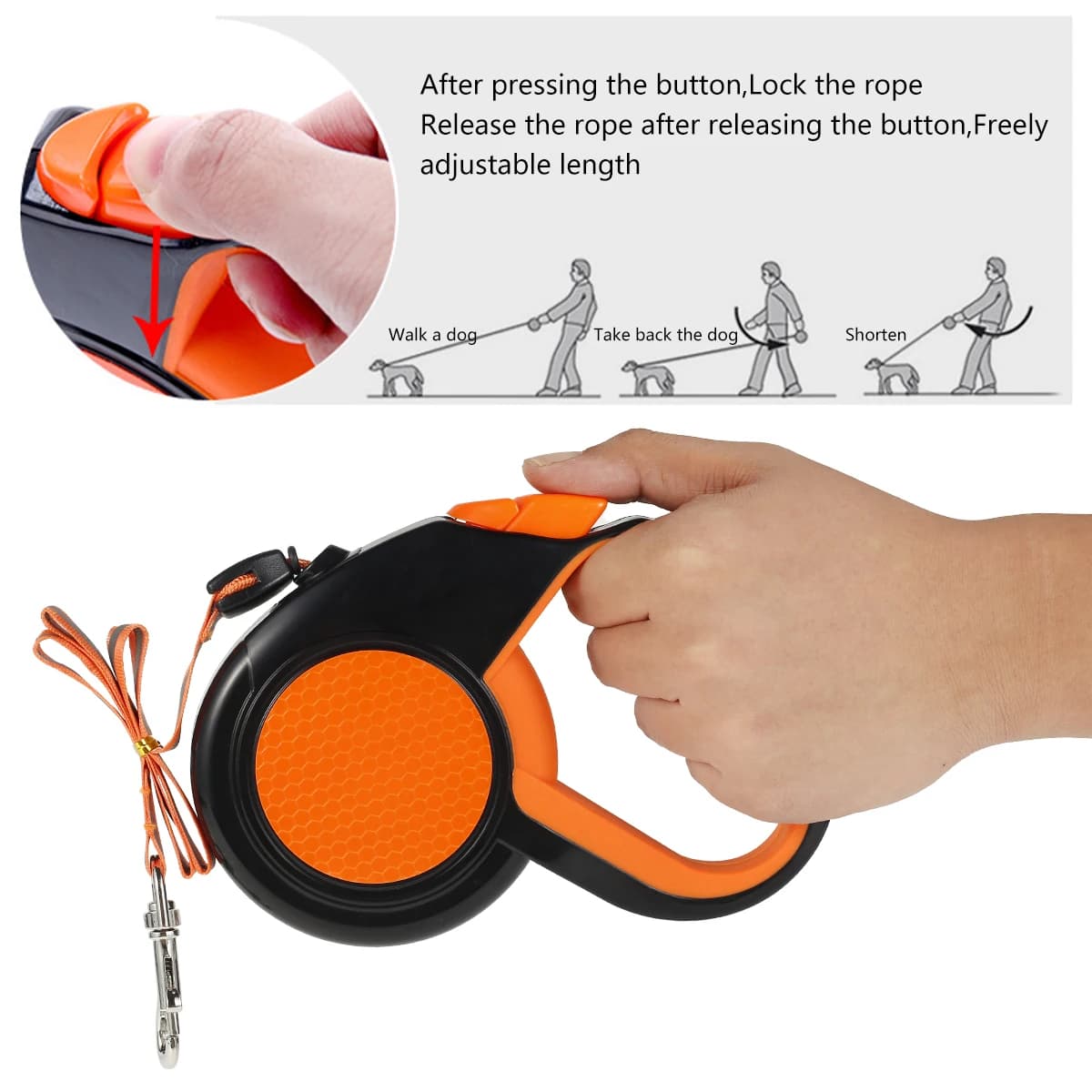 Laisse Rétractable pour Petit et Grand Chien, Collier à Roulette, Accessoires Réglables et Durables,