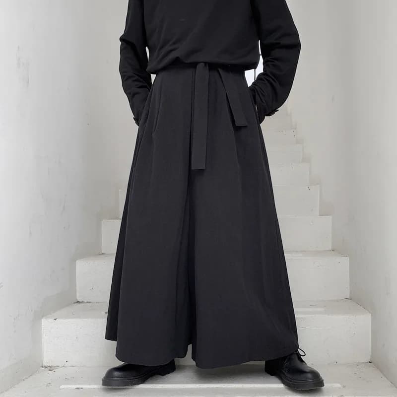 Hommes Hakama Harajuku Kimono samouraï pantalon hommes décontracté pantalons larges hommes Style chi