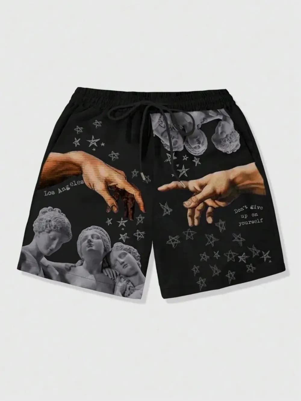 Shorts d'été pour hommes européens et américains, imprimé statue luxueux, confortables, respirants, 